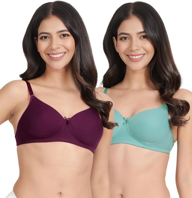 Susie EF022 Women T-Shirt Lightly Padded Bra(Blue, Purple)