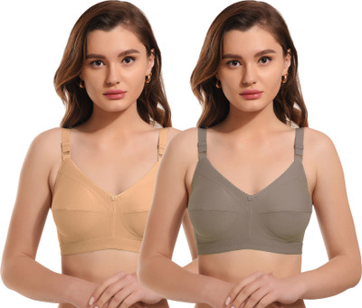elina Comfort Seamless Wireless Bra for Women – Soft and Breathable Everyday Support Women Minimizer Non Padded Bra(Beige, Brown)