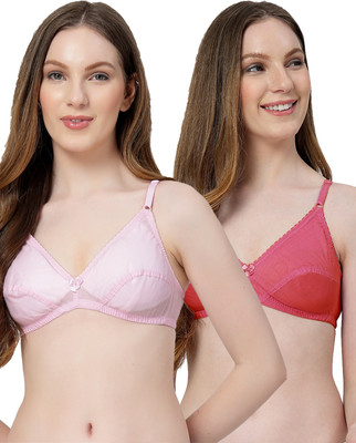 LILY anwahb Women Everyday Non Padded Bra(Pink, Maroon)