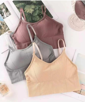 Payal Creation Women T-Shirt Lightly Padded Bra(Brown, Grey, Beige)