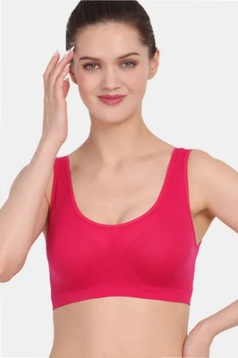 ZAMBET Pack of 3 Women Cotton Padded Non-Wired Sports Bra / Daily Wear Comfort Bralette Women Sports Lightly Padded Bra(Black)