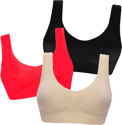 zoxen Women Sports Non Padded Bra(Multicolor)