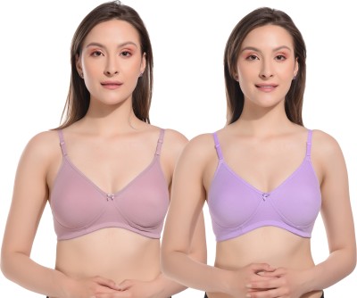 Viral Girl NA Women T-Shirt Lightly Padded Bra(Pink, Purple)