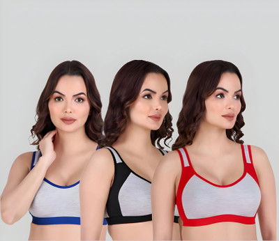 ASHMIRAS pack of 3 Women Stick-on Non Padded Bra(Multicolor)