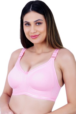 Ladyland Damani women Cotton 4 hook bra Women T-Shirt Non Padded Bra(Pink)