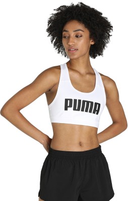 PUMA Mid Impact 4Keeps Women Sports Non Padded Bra(White)