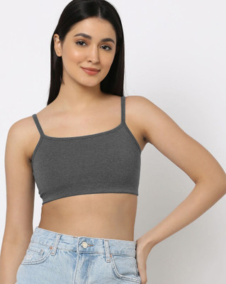Beach Curve Women T-Shirt Non Padded Bra(Grey)