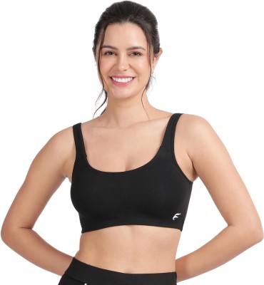 Envie Women Molded Cotton U-Back Sports Bra/ Non Padded, Non-Wired Sports Bra Women Sports Non Padded Bra(Black)