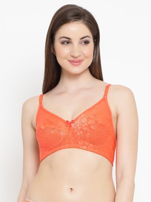 Clovia Chic Stretchable Polymide Bra In Orange Women Minimizer Non Padded Bra(Orange)