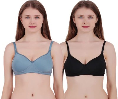 Brave One palak bra Women Everyday Lightly Padded Bra(Grey, Black)