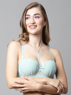 PrettyCat Women Push-up Lightly Padded Bra(Green)