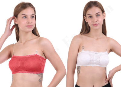 Restore Fashion 521 Women Full Coverage Lightly Padded Bra(White, Red)