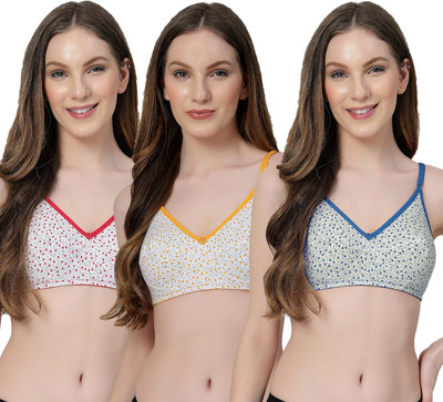 LILY lahahc Women Everyday Non Padded Bra(Red, Yellow, Blue)