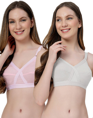 LILY C8811 Women Minimizer Non Padded Bra(Pink, White)