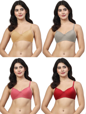LILY maofcigam Women T-Shirt Lightly Padded Bra(Gold, Green, Maroon, Pink)
