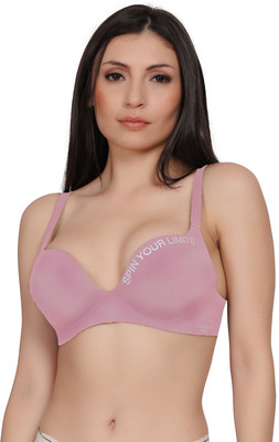LUISSA Seamless Wireless Push Up Bra for Women – Padded, Anti-Sagging, Full Cup Women Everyday Lightly Padded Bra(Pink)