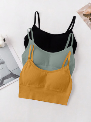 Comfy Secret 646-GREY-YELLOW-BLK-03-34 Women Everyday Lightly Padded Bra(Grey)