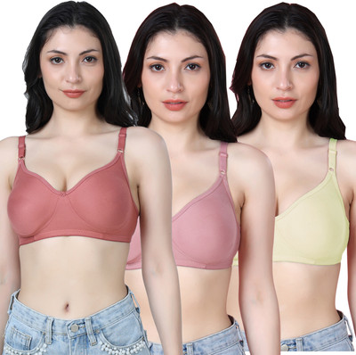 Shyam Sons FLAIR Emily Women T-Shirt Non Padded Bra(Maroon, Purple, Beige)