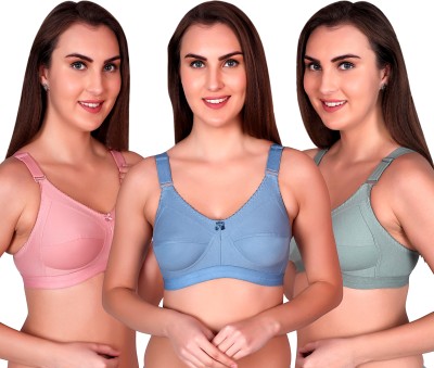 CURVZEX ANAYA Women Push-up Non Padded Bra(Pink, Dark Blue, Dark Green)