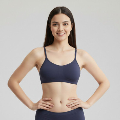 Bodymist Sports Bra Women Everyday Non Padded Bra(Dark Blue)