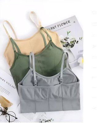 Crusila Unique Desing Women Sports Lightly Padded Bra(Multicolor)