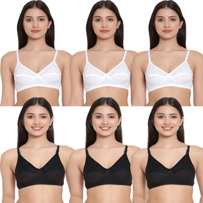 Chirography Women Full Coverage Non Padded Bra(Black, White)