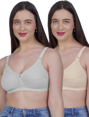 Shyam Sons FLAIR G603 Women Minimizer Non Padded Bra(White, Beige)