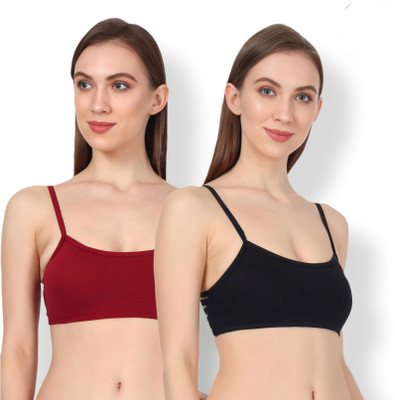 Maitri Pack of 2 Women's Lightly Padded 6 Strap Bralette Bra Women Everyday Lightly Padded Bra(Multicolor)