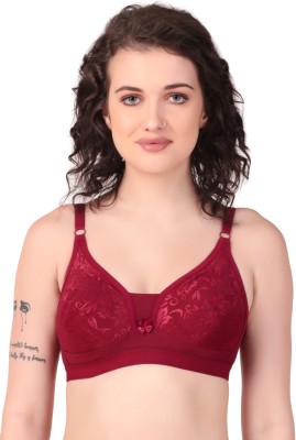 Hothy Full Coverage Seamed-Cup T-Shirt Bras Women Full Coverage Non Padded Bra(Maroon)