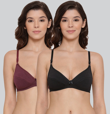 Lyra Pamela Comfort Bra Women Everyday Non Padded Bra(Black, Maroon)
