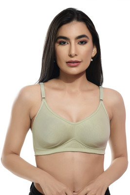 ANTRIQ Women T-Shirt Lightly Padded Bra(Green)