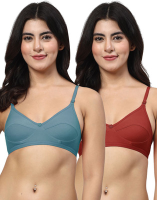 LILY anpas Women Everyday Non Padded Bra(Blue, Maroon)