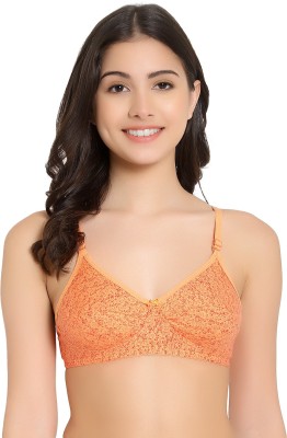 VERMILION VERMILION Non Padded Non-Wired Orange Texured Bra for Girls and Women Women T-Shirt Non Padded Bra(Orange)