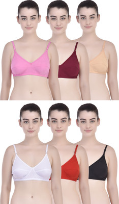 Sexy Bust Women Full Coverage Non Padded Bra(Red, White, Pink, Maroon, Gold, Black)