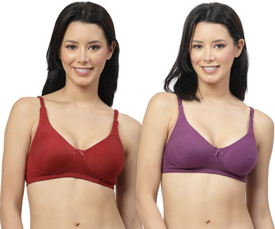 Shyam Sons FLAIR Women T-Shirt Non Padded Bra(Maroon, Purple)