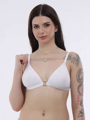 Selfcare SELFCARE Womens Net Lightly Padded Half Coverage Plunge Bra - SN4327 Women Plunge Lightly Padded Bra(White)