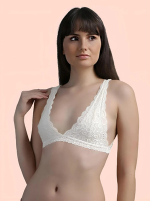 DreamBe Bra Women Bralette Non Padded Bra(White)