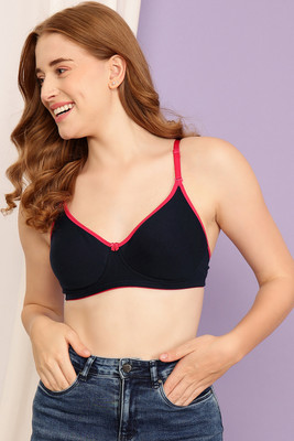 Clovia Cotton Rich Lightly Padded Multiway T-Shirt Bra Women T-Shirt Lightly Padded Bra(Blue)