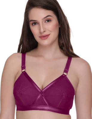 moms fit Perfecto Cotton Bra for Woman Full Coverage Non Padded Women Full Coverage Non Padded Bra(Purple)