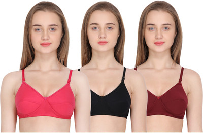ShopGlobal Women Full Coverage Heavily Padded Bra(Maroon, Pink, Black)