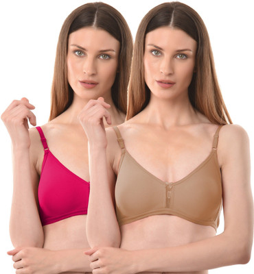 Vanila B Cup Size Comfortable and Supportive Casual Bra (Size 34, Pack of 2) Women Everyday Non Padded Bra(Beige, Pink)