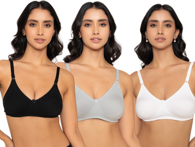 INKURV DELPHIA Women Full Coverage Non Padded Bra(Black, Grey, White)