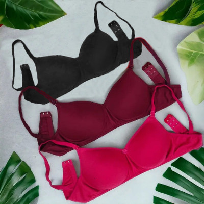 eastern club Women Everyday Lightly Padded Bra(Black, Maroon, Pink)