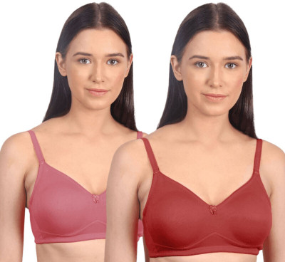 Vanila Women Everyday Non Padded Bra(Pink, Maroon)