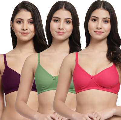 Docare Women T-Shirt Lightly Padded Bra(Pink, Green, Purple)