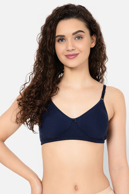 KELLPAR Women’s Everyday Comfort Bra | Adjustable Straps, Full Coverage Women Everyday Non Padded Bra(Dark Blue)