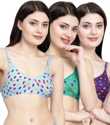 Docare LittleHeart Women Minimizer Non Padded Bra(Blue, Green, Purple)