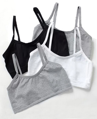 Brafee Combo of 4 fully stretchable cotton everyday Sports bra (Multicolor) Girls Training/Beginners Non Padded Bra(Multicolor)