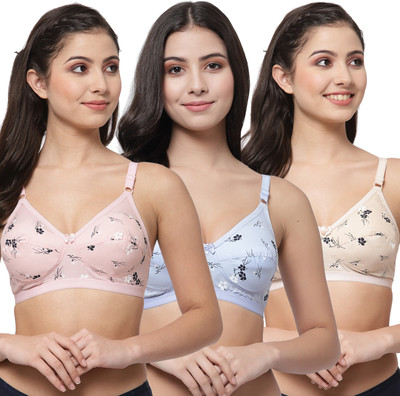 Docare DaminiCCup Women Minimizer Non Padded Bra(Blue, Pink, Beige)