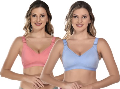 Viral Girl NA Women Everyday Non Padded Bra(Pink, Light Blue)